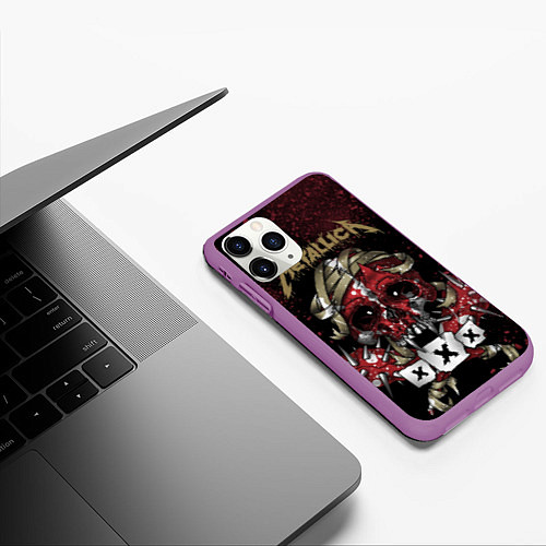 Чехол iPhone 11 Pro матовый Metallica: XXX / 3D-Фиолетовый – фото 3