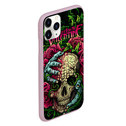 Чехол iPhone 11 Pro матовый BFMV: Roses Skull, цвет: 3D-розовый — фото 2