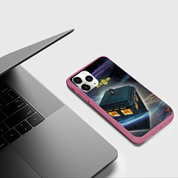 Чехол iPhone 11 Pro матовый Police Box, цвет: 3D-малиновый — фото 2