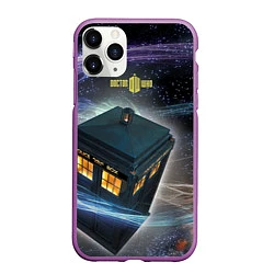 Чехол iPhone 11 Pro матовый Police Box, цвет: 3D-фиолетовый