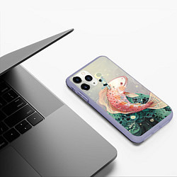 Чехол iPhone 11 Pro матовый Рыба, цвет: 3D-светло-сиреневый — фото 2