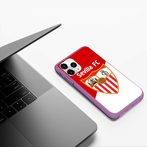 Чехол iPhone 11 Pro матовый Sevilla FC / 3D-Фиолетовый – фото 3