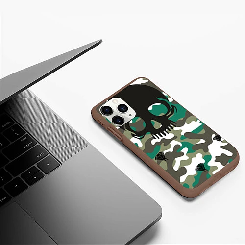 Чехол iPhone 11 Pro матовый Камуфляж / 3D-Коричневый – фото 3