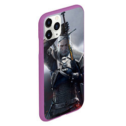 Чехол iPhone 11 Pro матовый Геральт, цвет: 3D-фиолетовый — фото 2