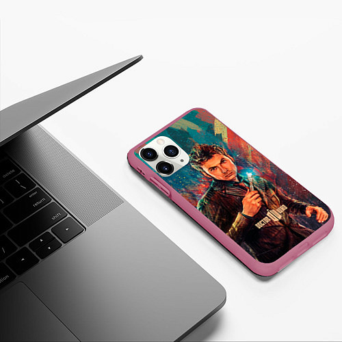 Чехол iPhone 11 Pro матовый Доктор кто / 3D-Малиновый – фото 3