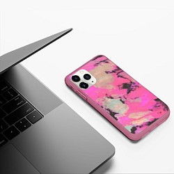 Чехол iPhone 11 Pro матовый Краска, цвет: 3D-малиновый — фото 2