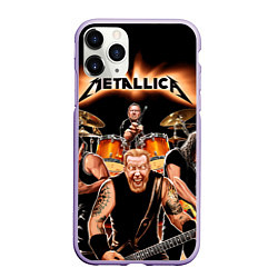 Чехол iPhone 11 Pro матовый Metallica Band, цвет: 3D-светло-сиреневый