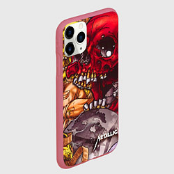 Чехол iPhone 11 Pro матовый Metallica Rage, цвет: 3D-малиновый — фото 2