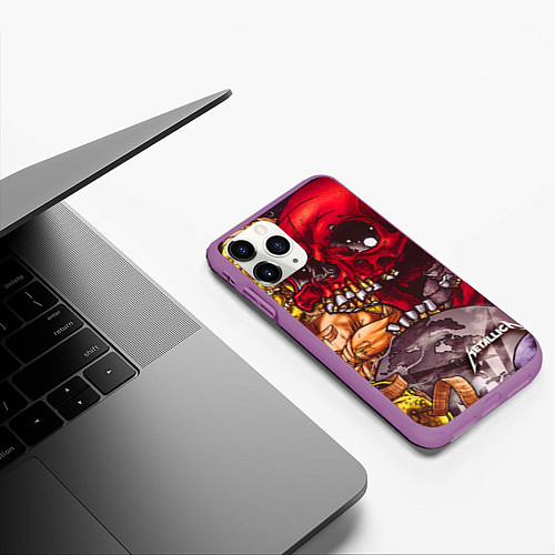 Чехол iPhone 11 Pro матовый Metallica Rage / 3D-Фиолетовый – фото 3