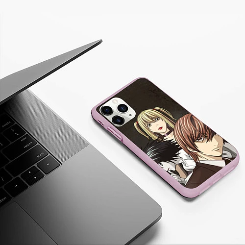 Чехол iPhone 11 Pro матовый Тетрадь смерти / 3D-Розовый – фото 3