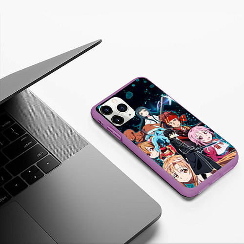 Чехол iPhone 11 Pro матовый Sword Art Online / 3D-Фиолетовый – фото 3