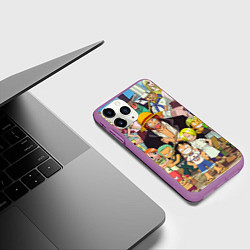 Чехол iPhone 11 Pro матовый One Piece, цвет: 3D-фиолетовый — фото 2