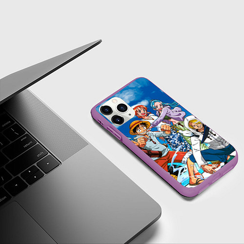 Чехол iPhone 11 Pro матовый One Piece / 3D-Фиолетовый – фото 3