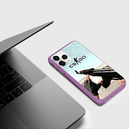 Чехол iPhone 11 Pro матовый Counter-Strike: De Dust / 3D-Фиолетовый – фото 3