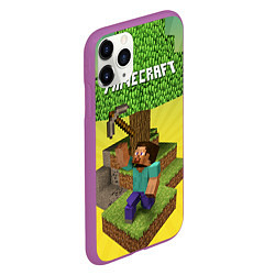 Чехол iPhone 11 Pro матовый Minecraft Tree, цвет: 3D-фиолетовый — фото 2