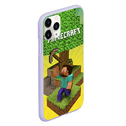 Чехол iPhone 11 Pro матовый Minecraft Tree, цвет: 3D-светло-сиреневый — фото 2