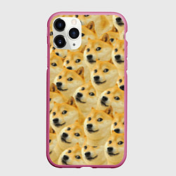 Чехол iPhone 11 Pro матовый Doge, цвет: 3D-малиновый