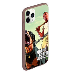 Чехол iPhone 11 Pro матовый GTA 5: Franklin Clinton, цвет: 3D-коричневый — фото 2