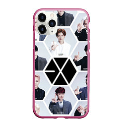 Чехол iPhone 11 Pro матовый EXO Boys, цвет: 3D-малиновый