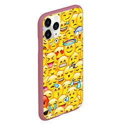 Чехол iPhone 11 Pro матовый Emoji, цвет: 3D-малиновый — фото 2