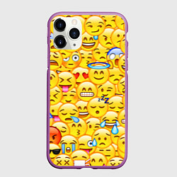 Чехол iPhone 11 Pro матовый Emoji, цвет: 3D-фиолетовый