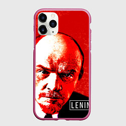 Чехол iPhone 11 Pro матовый Red Lenin, цвет: 3D-малиновый