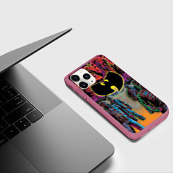 Чехол iPhone 11 Pro матовый Wu-Tang Clan: City, цвет: 3D-малиновый — фото 2