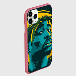 Чехол iPhone 11 Pro матовый 2Pac Shakur, цвет: 3D-малиновый — фото 2