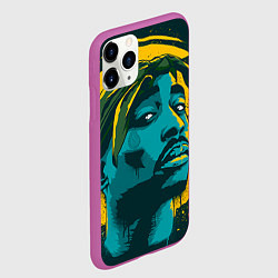 Чехол iPhone 11 Pro матовый 2Pac Shakur, цвет: 3D-фиолетовый — фото 2