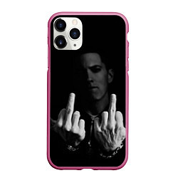 Чехол iPhone 11 Pro матовый Eminem Fuck, цвет: 3D-малиновый