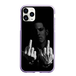 Чехол iPhone 11 Pro матовый Eminem Fuck, цвет: 3D-светло-сиреневый