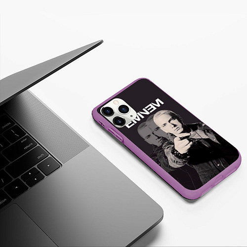 Чехол iPhone 11 Pro матовый Eminem: You / 3D-Фиолетовый – фото 3