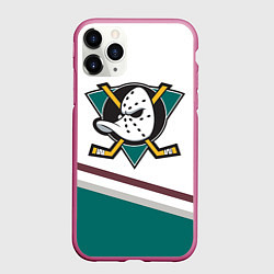 Чехол iPhone 11 Pro матовый Anaheim Ducks Selanne, цвет: 3D-малиновый