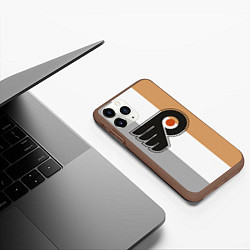 Чехол iPhone 11 Pro матовый Philadelphia Flyers, цвет: 3D-коричневый — фото 2