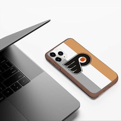 Чехол iPhone 11 Pro матовый Philadelphia Flyers / 3D-Коричневый – фото 3