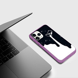 Чехол iPhone 11 Pro матовый Черно-белый, цвет: 3D-фиолетовый — фото 2
