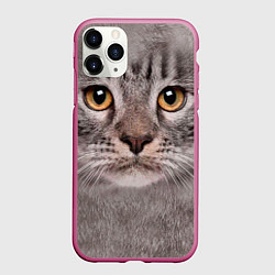 Чехол iPhone 11 Pro матовый Котик, цвет: 3D-малиновый