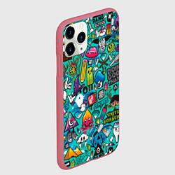 Чехол iPhone 11 Pro матовый Стикербомбинг, цвет: 3D-малиновый — фото 2