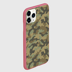 Чехол iPhone 11 Pro матовый Камуфляж: хаки, цвет: 3D-малиновый — фото 2