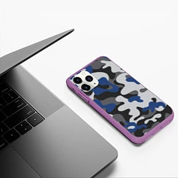 Чехол iPhone 11 Pro матовый Зимний камуфляж, цвет: 3D-фиолетовый — фото 2