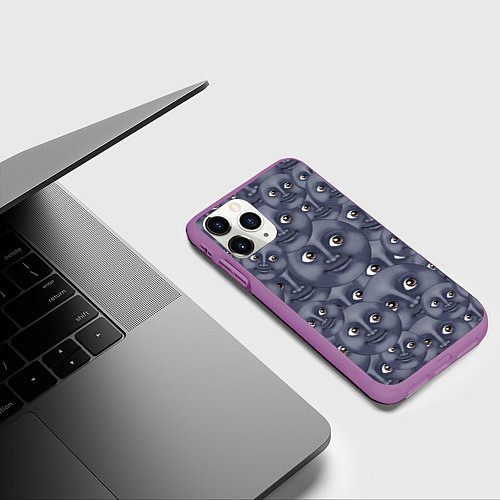 Чехол iPhone 11 Pro матовый Эмодзи / 3D-Фиолетовый – фото 3