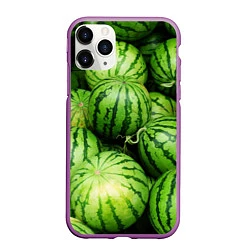 Чехол iPhone 11 Pro матовый Арбузы, цвет: 3D-фиолетовый