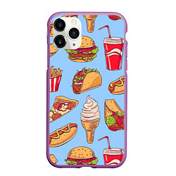Чехол iPhone 11 Pro матовый Еда, цвет: 3D-фиолетовый