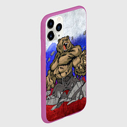 Чехол iPhone 11 Pro матовый Русский медведь, цвет: 3D-фиолетовый — фото 2
