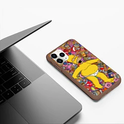 Чехол iPhone 11 Pro матовый Рай Гомера, цвет: 3D-коричневый — фото 2