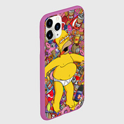 Чехол iPhone 11 Pro матовый Рай Гомера, цвет: 3D-фиолетовый — фото 2