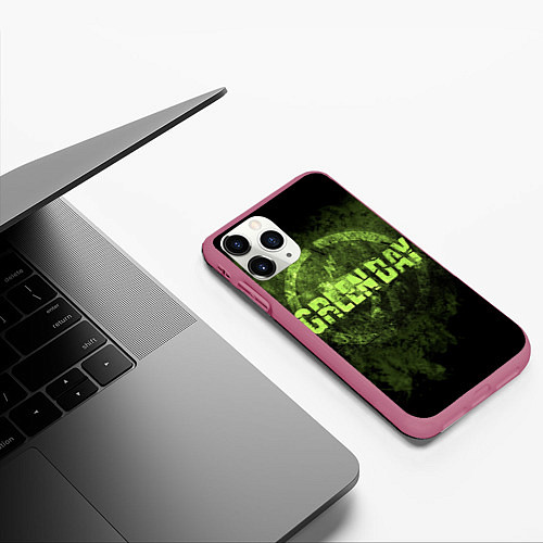 Чехол iPhone 11 Pro матовый Green Day: Acid Voltage / 3D-Малиновый – фото 3