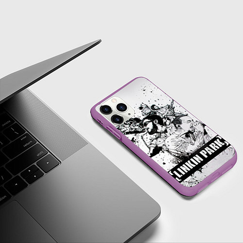 Чехол iPhone 11 Pro матовый Linkin Park / 3D-Фиолетовый – фото 3