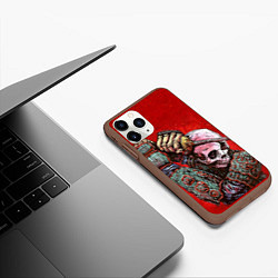 Чехол iPhone 11 Pro матовый Скелет, цвет: 3D-коричневый — фото 2