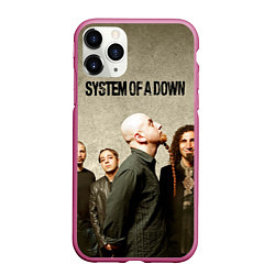 Чехол iPhone 11 Pro матовый System of a Down, цвет: 3D-малиновый